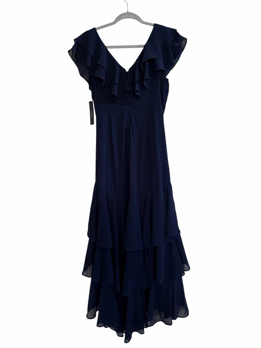 Lulus Betsey Navy Blue Ruffled Midi Dress NWT XS - Picture 5 of 6